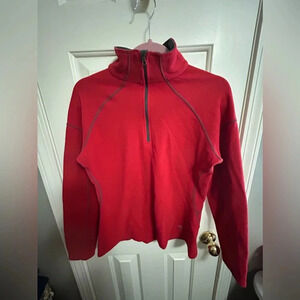 Mountain Hardwear Pullover Red 1/4 Zip Fleece Gym Hiking Outdoors Med